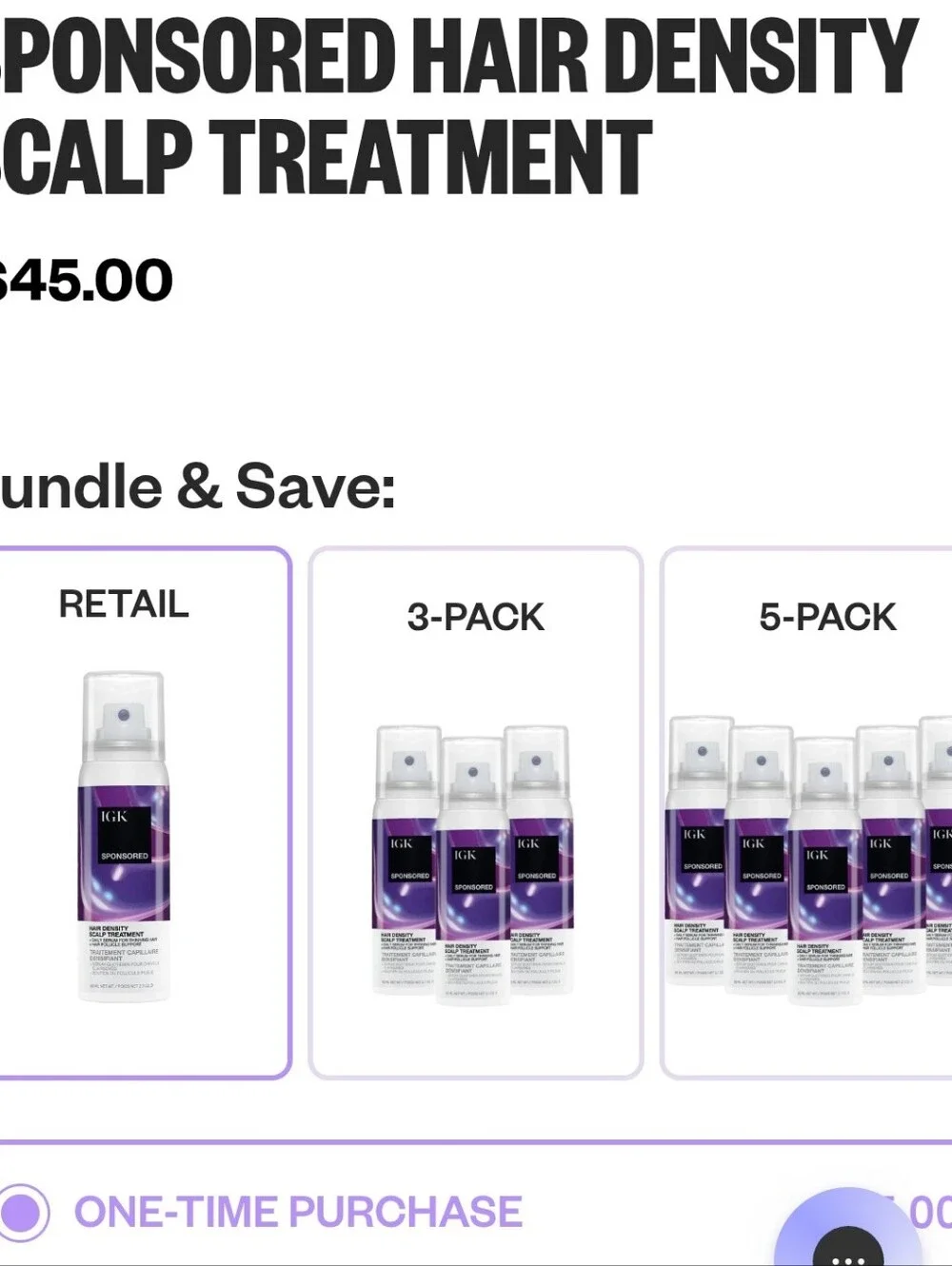 IGK Sponsored Hair Density Serum NEW MSRP $45 2.1oz Hair Growth & Thickness